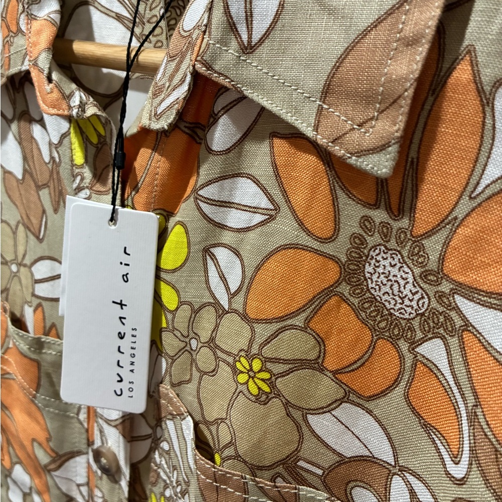 Current Air Floral Print Midi Jumpsuit in Orange and Brown - Picture 4 of 4